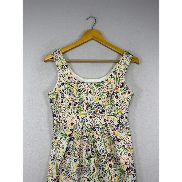 Cottagecore Petite Sophisticate Women 2P White Floral Sleeveless Sheath Dress - Picture 8 of 9